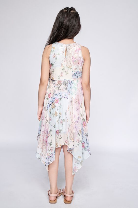 4 - Multi Color Floral Asymmetric Dress, image 5