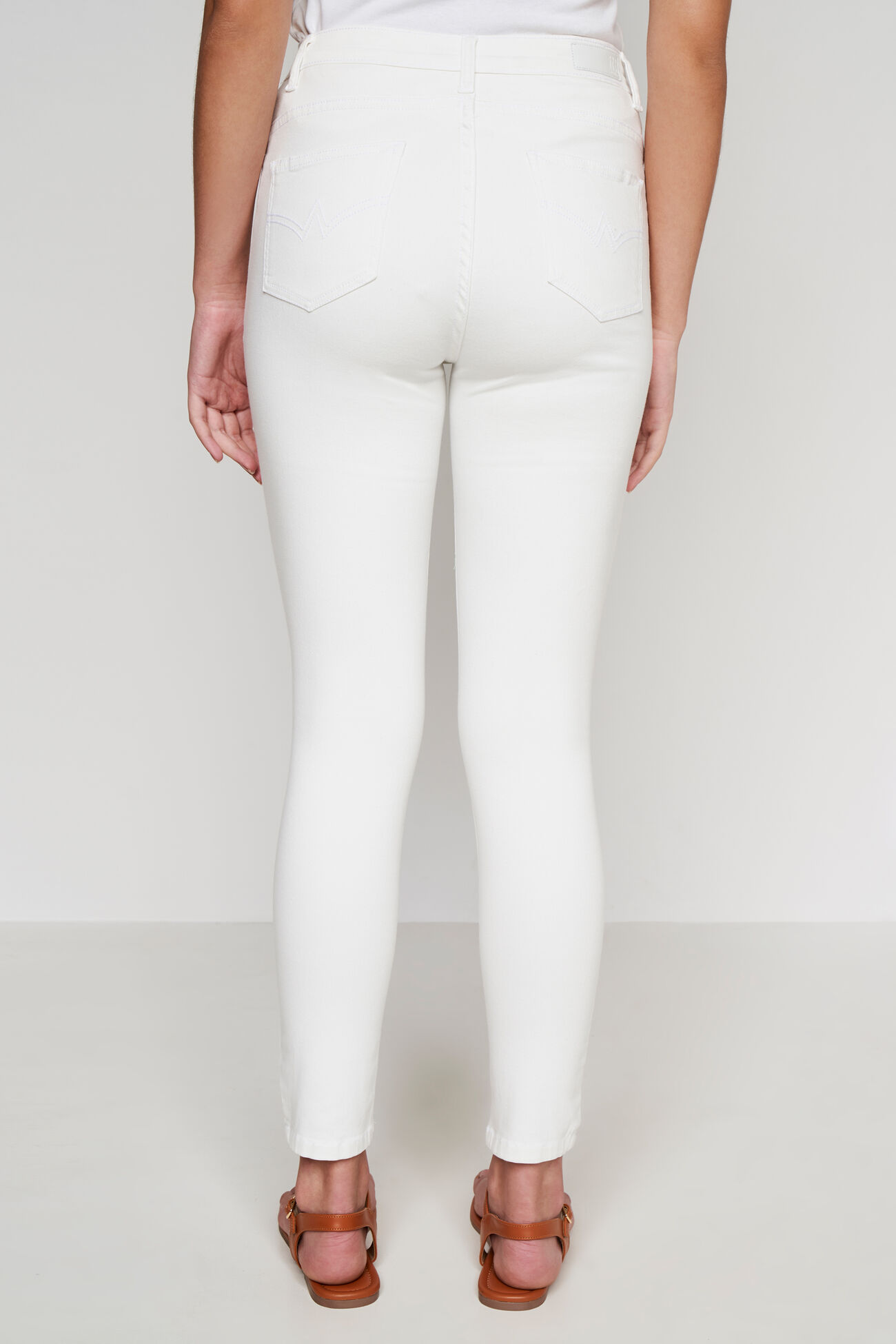 White Solid Casual Bottom, White, image 4
