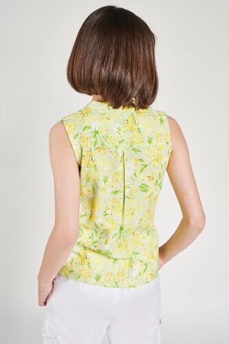 5 - Lime Floral Printed Shift Top, image 5