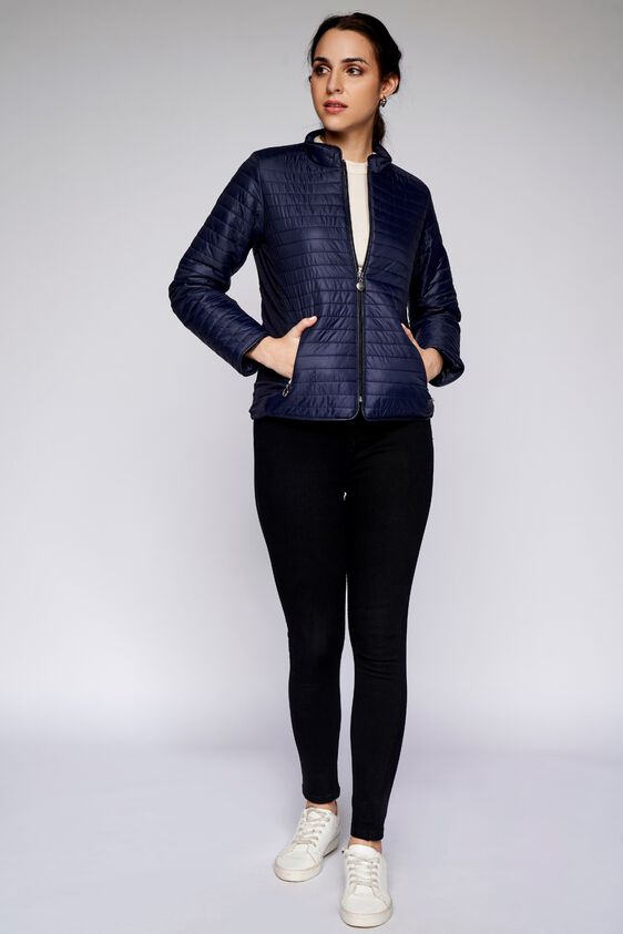 2 - Navy Solid Straight Jacket, image 2