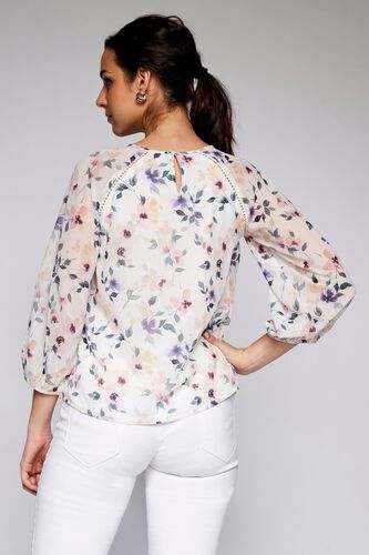 5 - White Floral Curved Top, image 5
