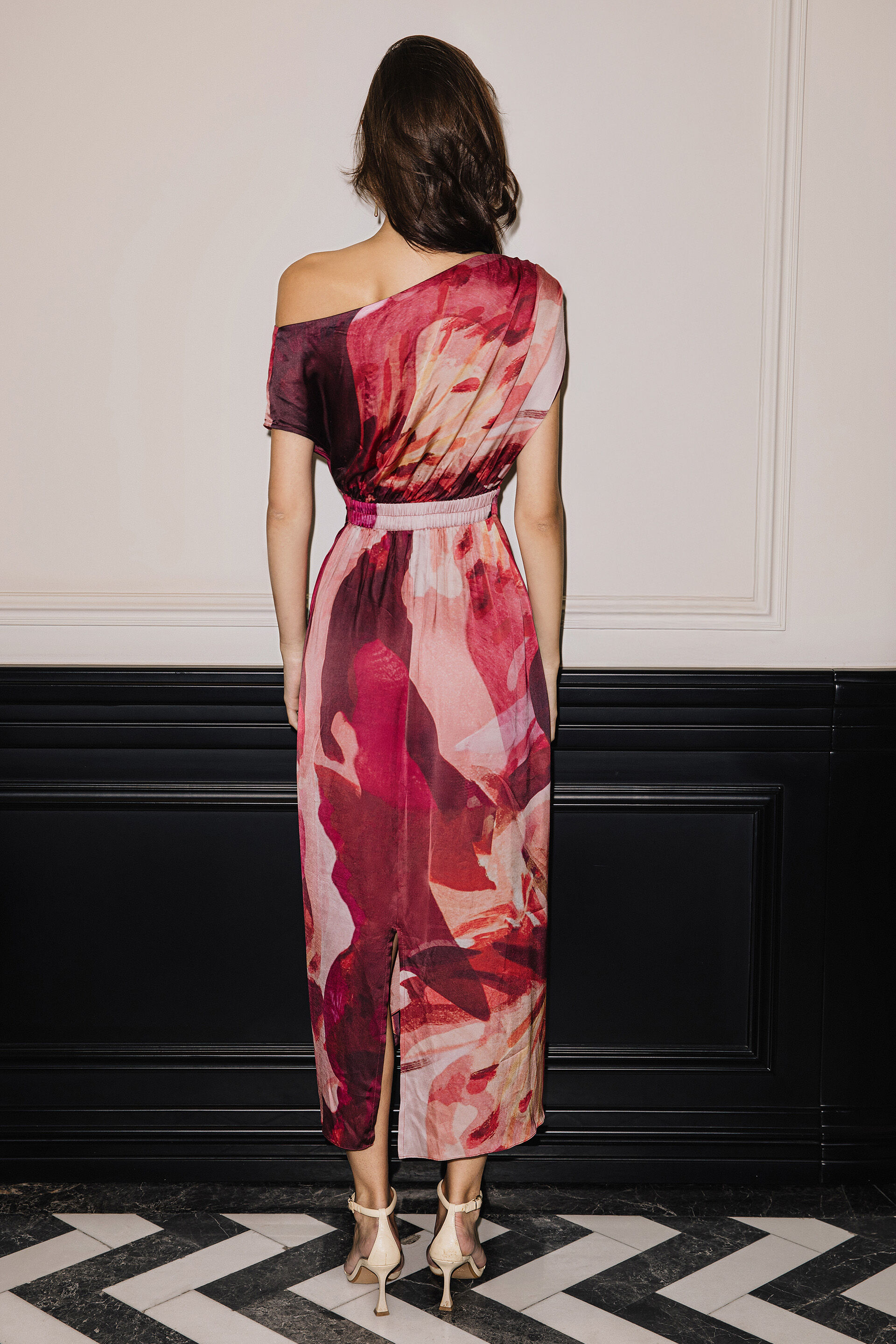 Mystic Print Modal Dress, Pink, image 4