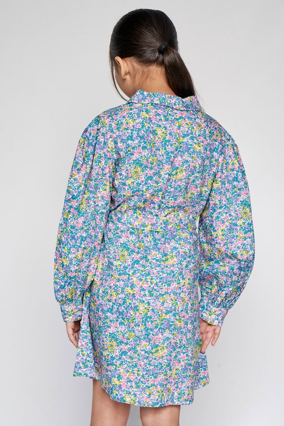 6 - Multi Color Floral Shirt Style Dress, image 6