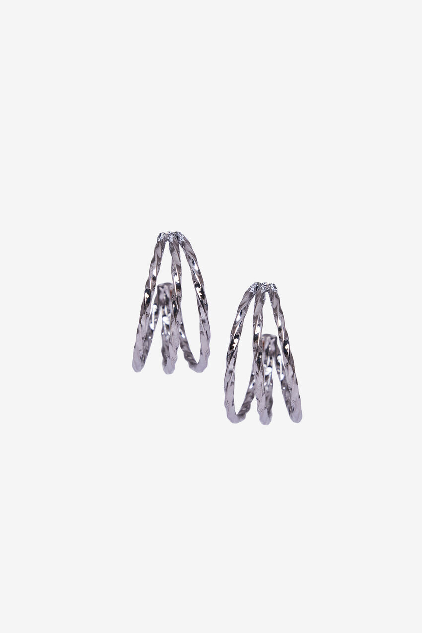 Silver Strings Hoop Earrings