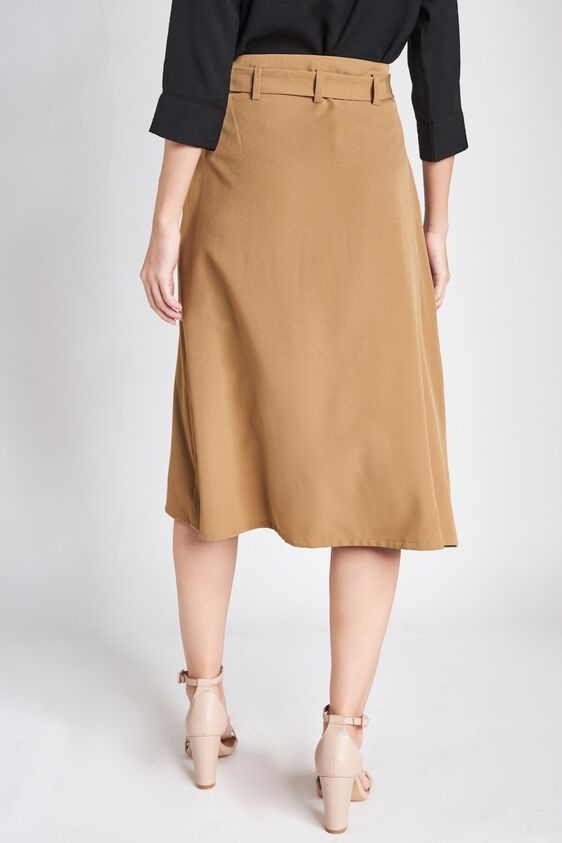 3 - Beige Ruffled Ankle Length Skirt, image 3
