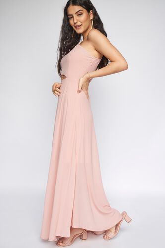 5 - Light Pink Solid Fit and Flare Gown, image 5