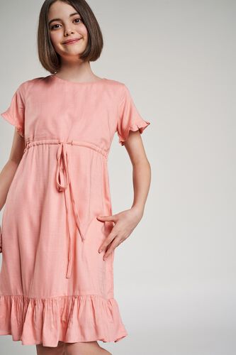 7 - Pink Floral Printed Fit And Flare Dress, image 7