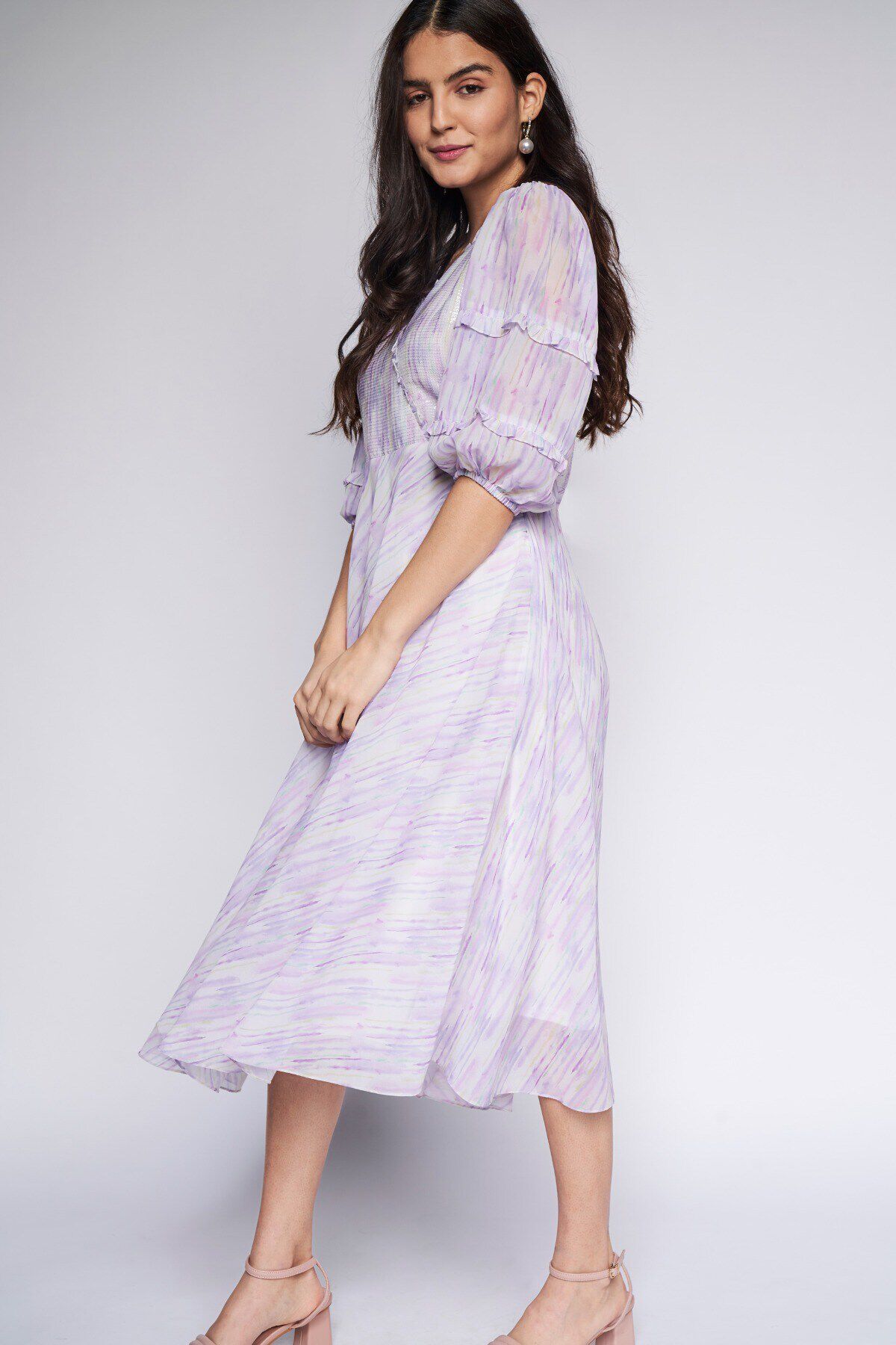 3 - Multi Color Stripes Flared Dress, image 3