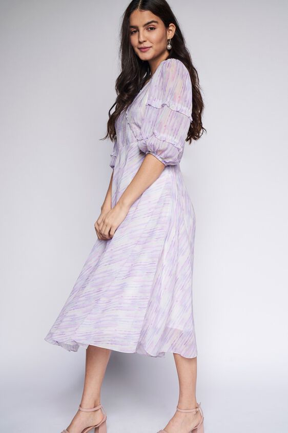 3 - Multi Color Stripes Flared Dress, image 3