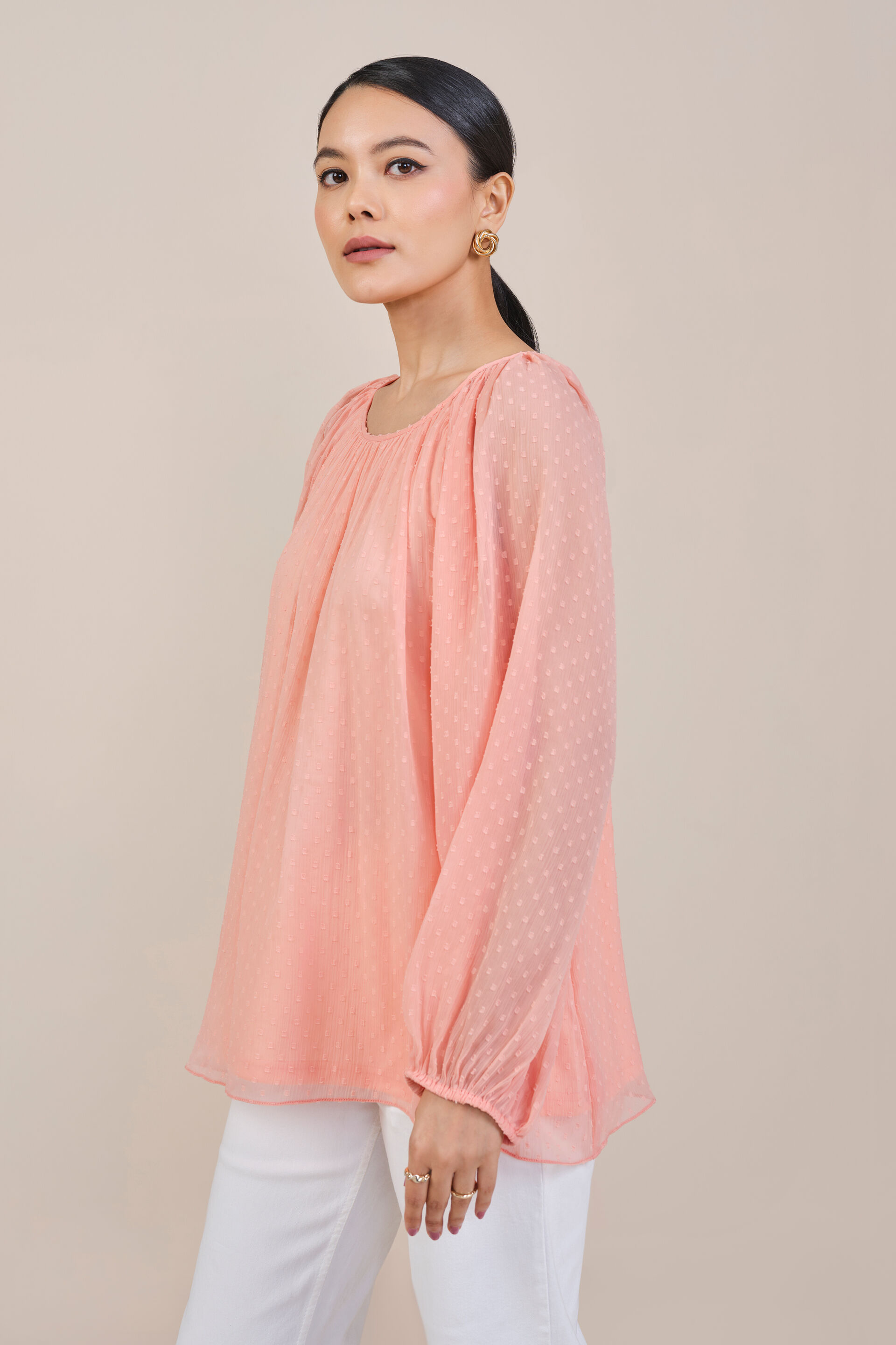 Peach Blossoms Top, Peach, image 4