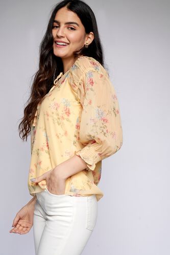 1 - Yellow Floral Blouson Top, image 1