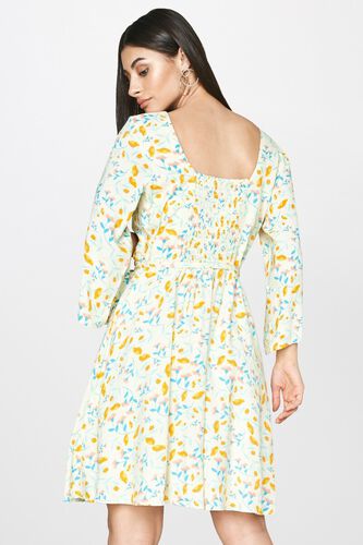 2 - Light Yellow Floral Fit and Flare Dress, image 2