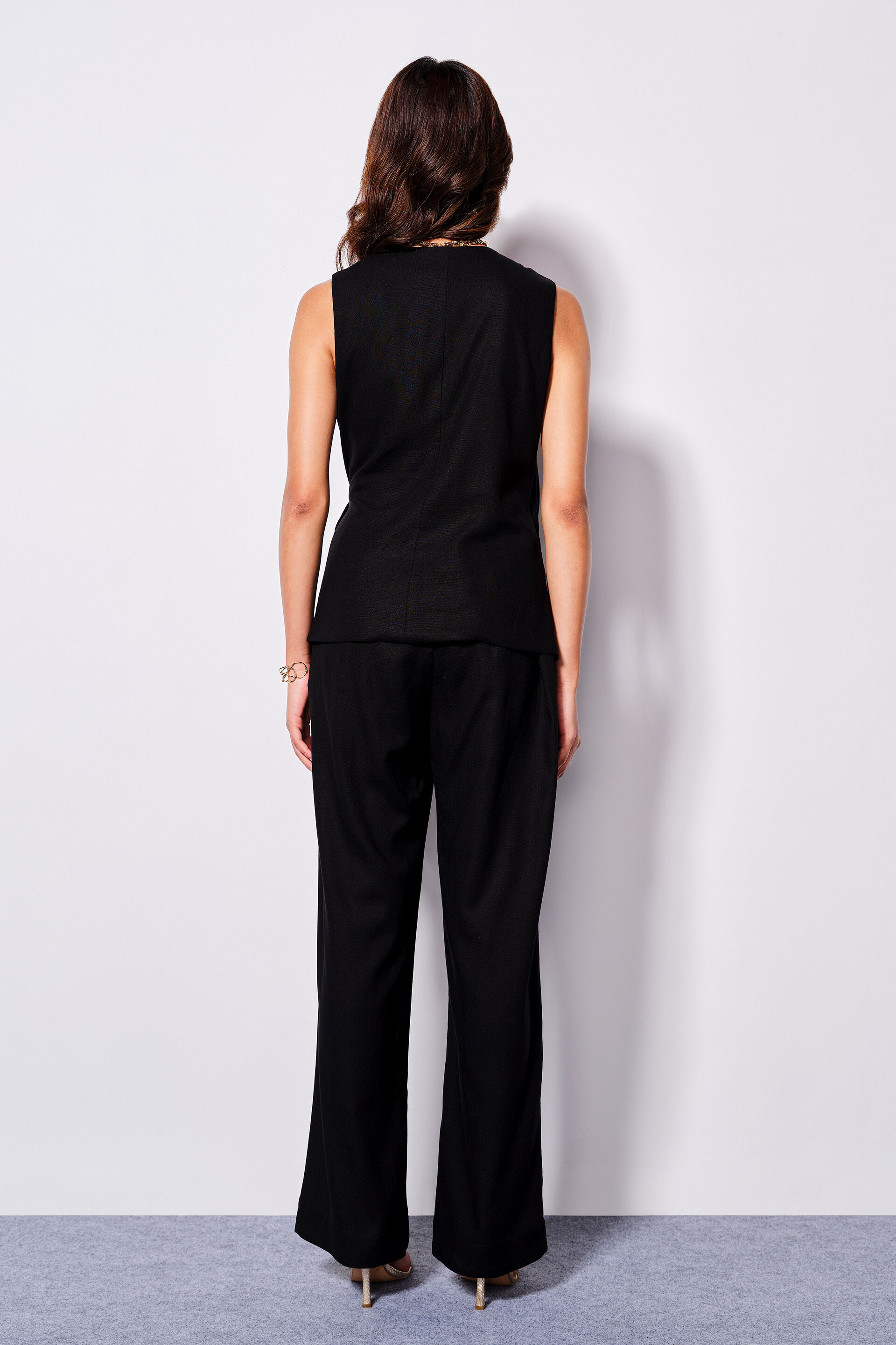 Wrap Story Viscose Blend Co-ord Set, Black, image 5