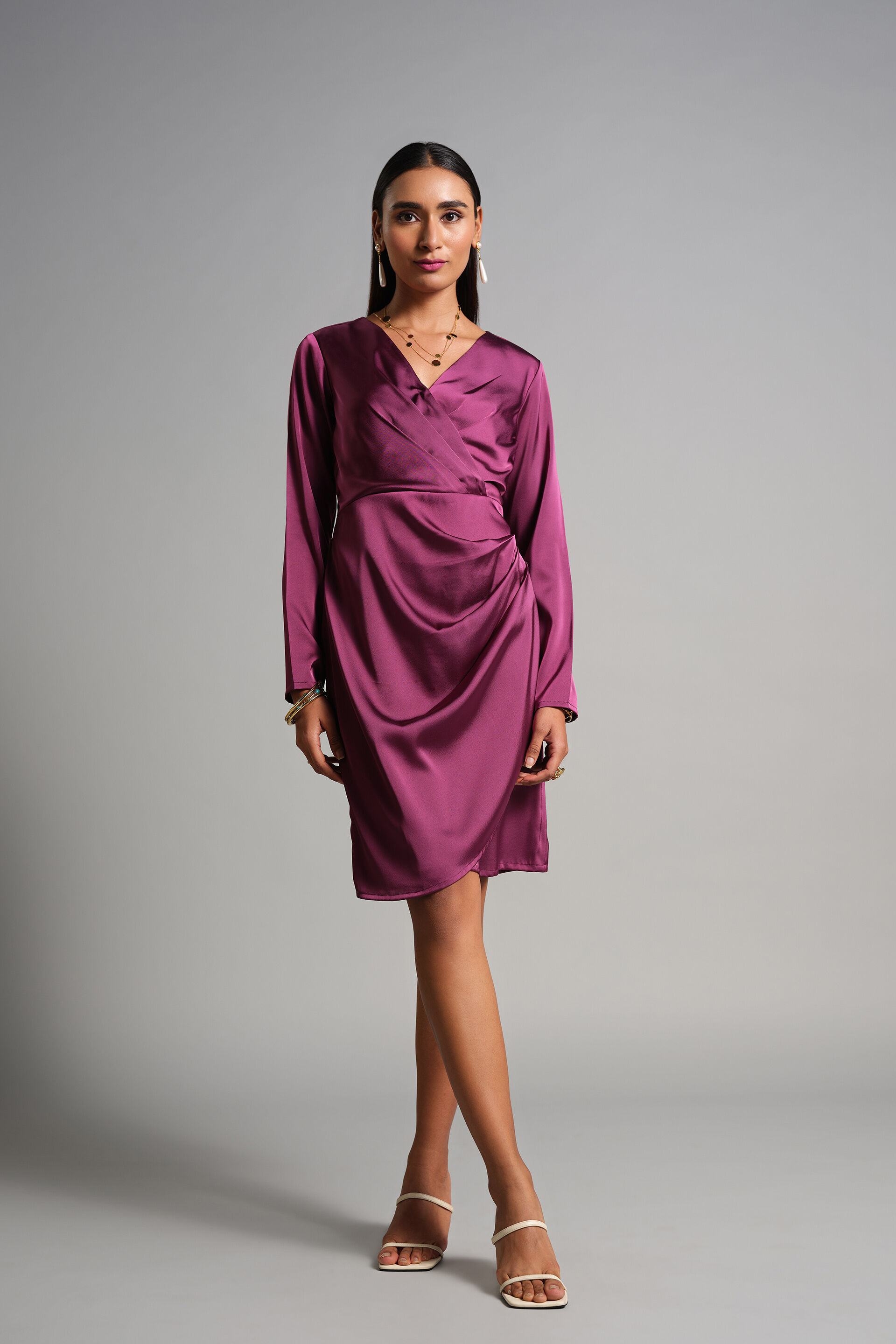 Buy Draped Dream Dress Online for Women from AND India S25R81DRESTN_PURPLE