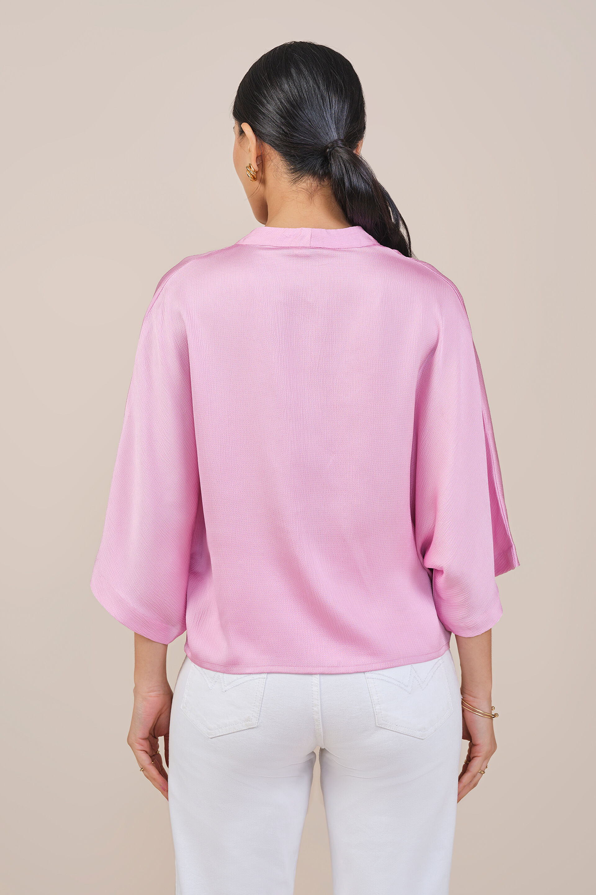 Rosie V-Neck Top, Pink, image 6