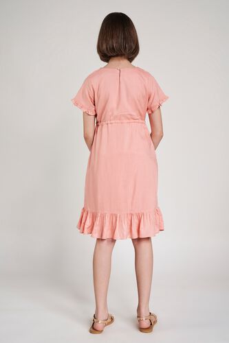 5 - Pink Floral Printed Fit And Flare Dress, image 5