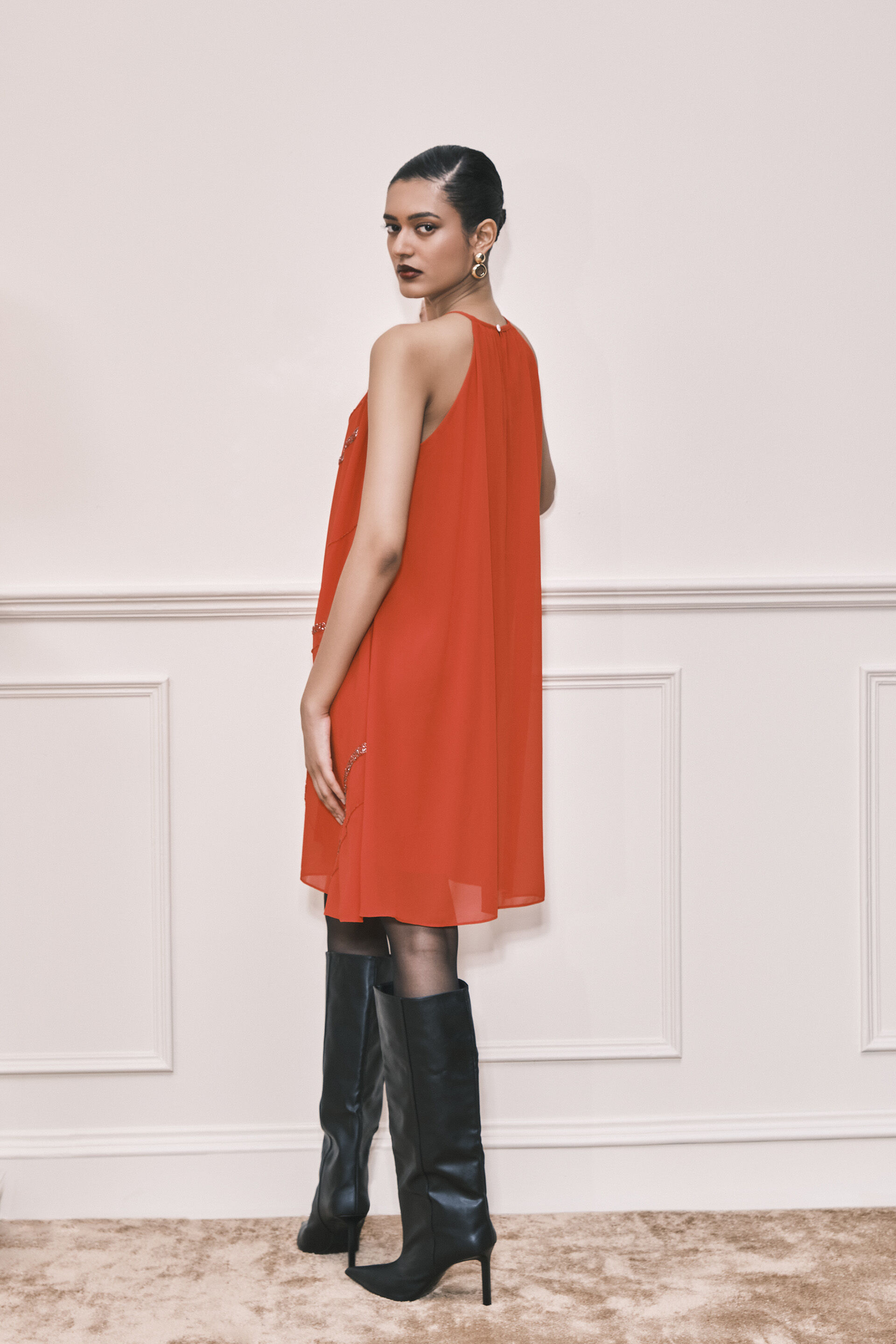 The Strawberry Daiquiri Georgette Dress, Red, image 4