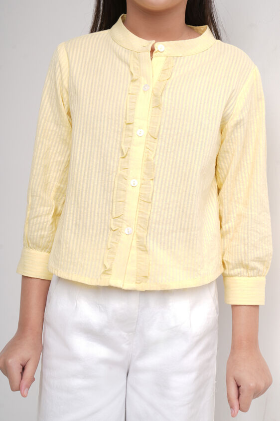 Yellow Stripes Straight Top, Yellow, image 5