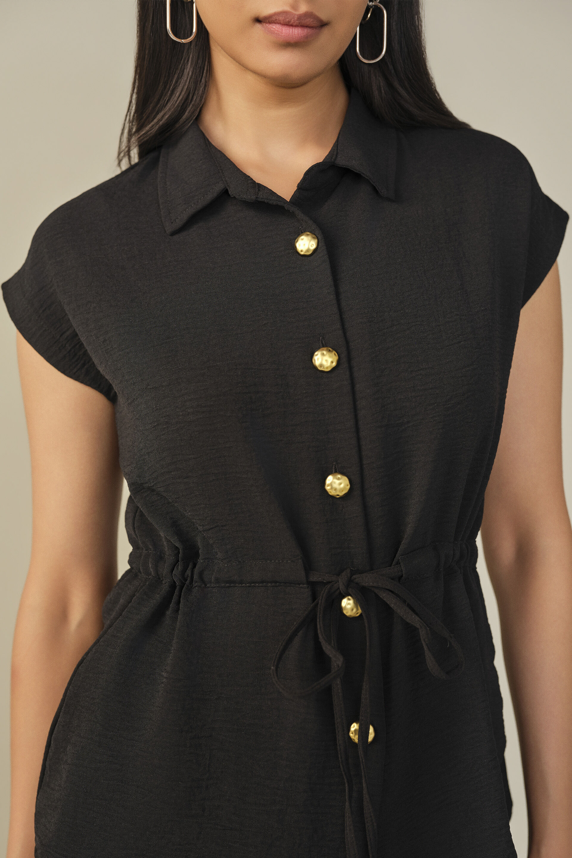 Tie-up Co-ord in Black, Black, image 2
