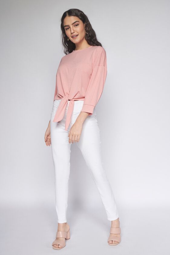 3 - Pink Solid Flared Top, image 3