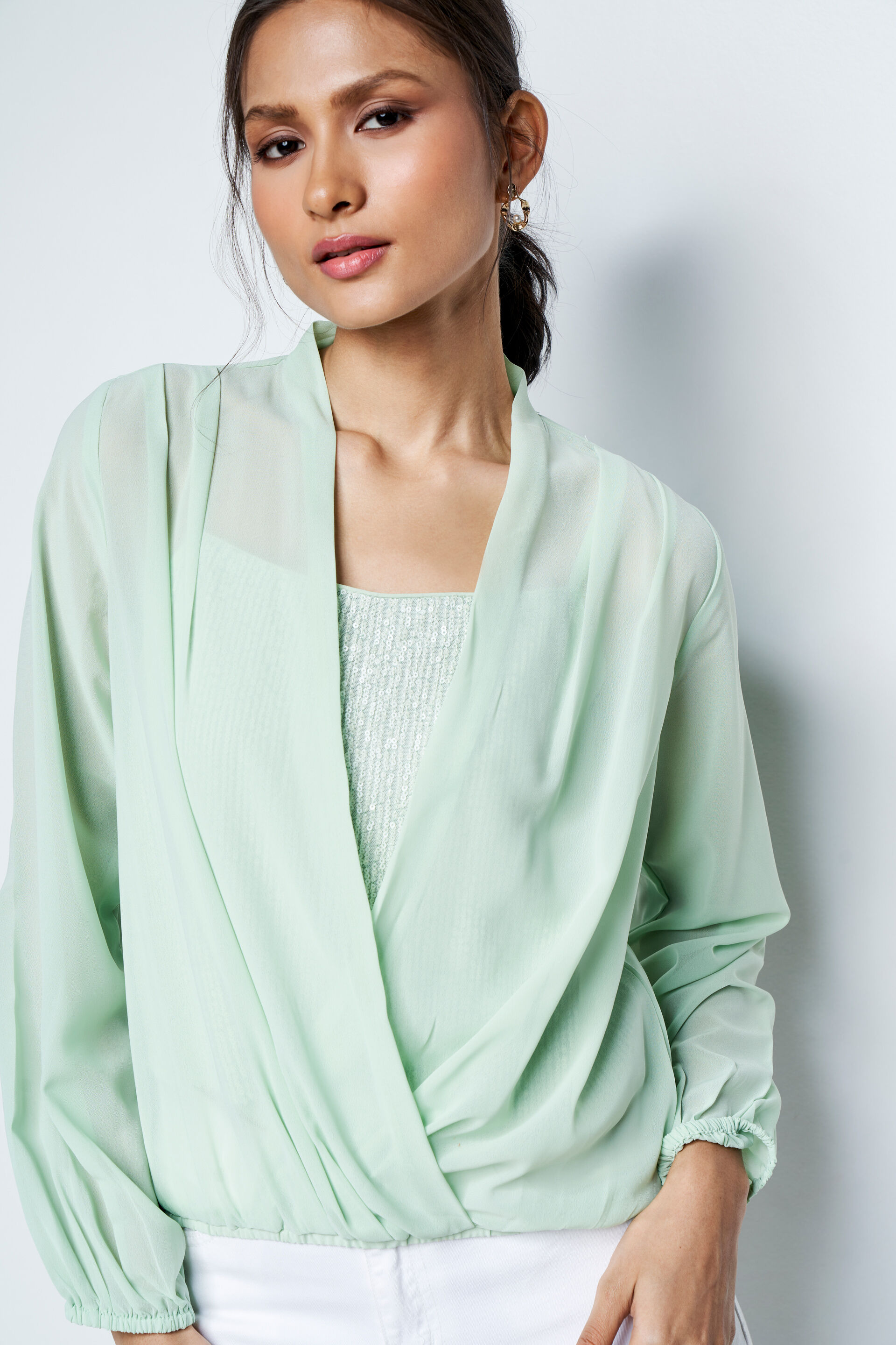 Mint Magic Wrap Top, Mint, image 1