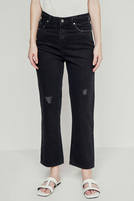 Black Solid Straight Bottom, Black, image 2