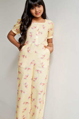 Yellow Floral Jumpsuit, Yellow, image 4