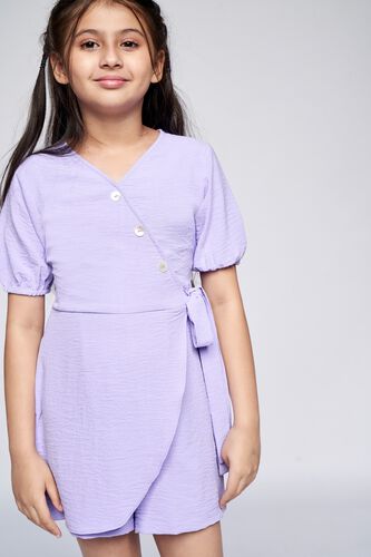 3 - Lilac Solid Flared Dress, image 3