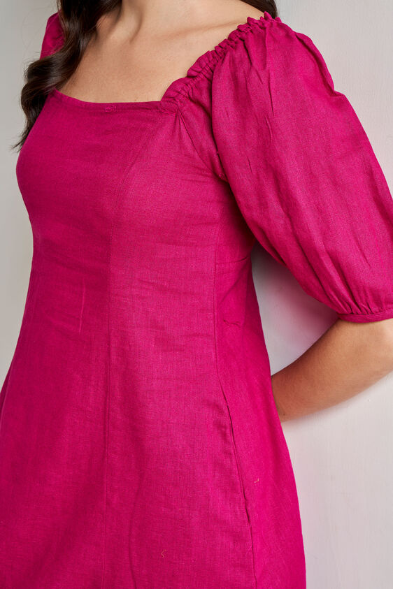 Maroon Straight Solid Dress, Maroon, image 2