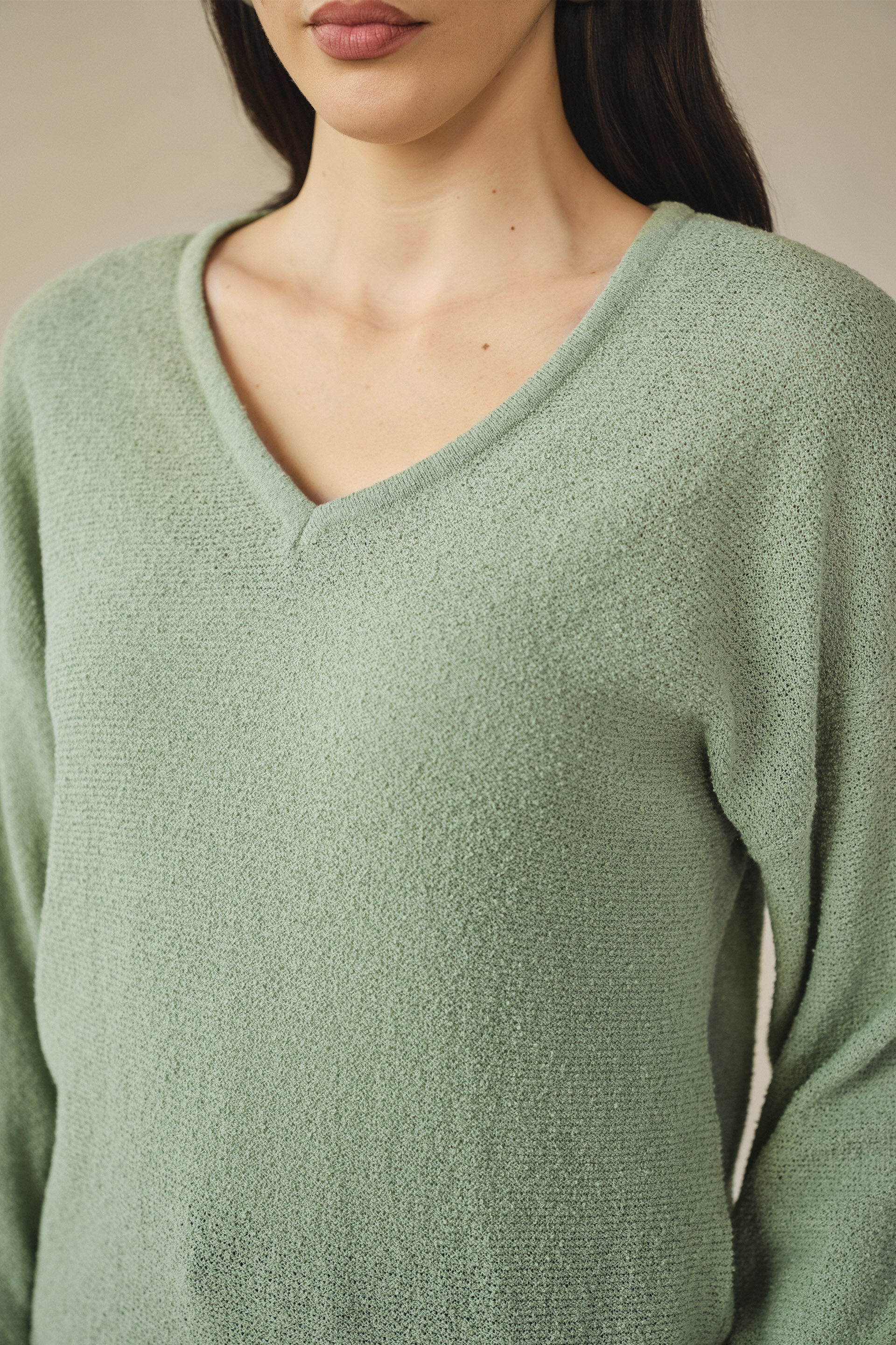 Solid Sweater in Sage, Sage Green, image 2