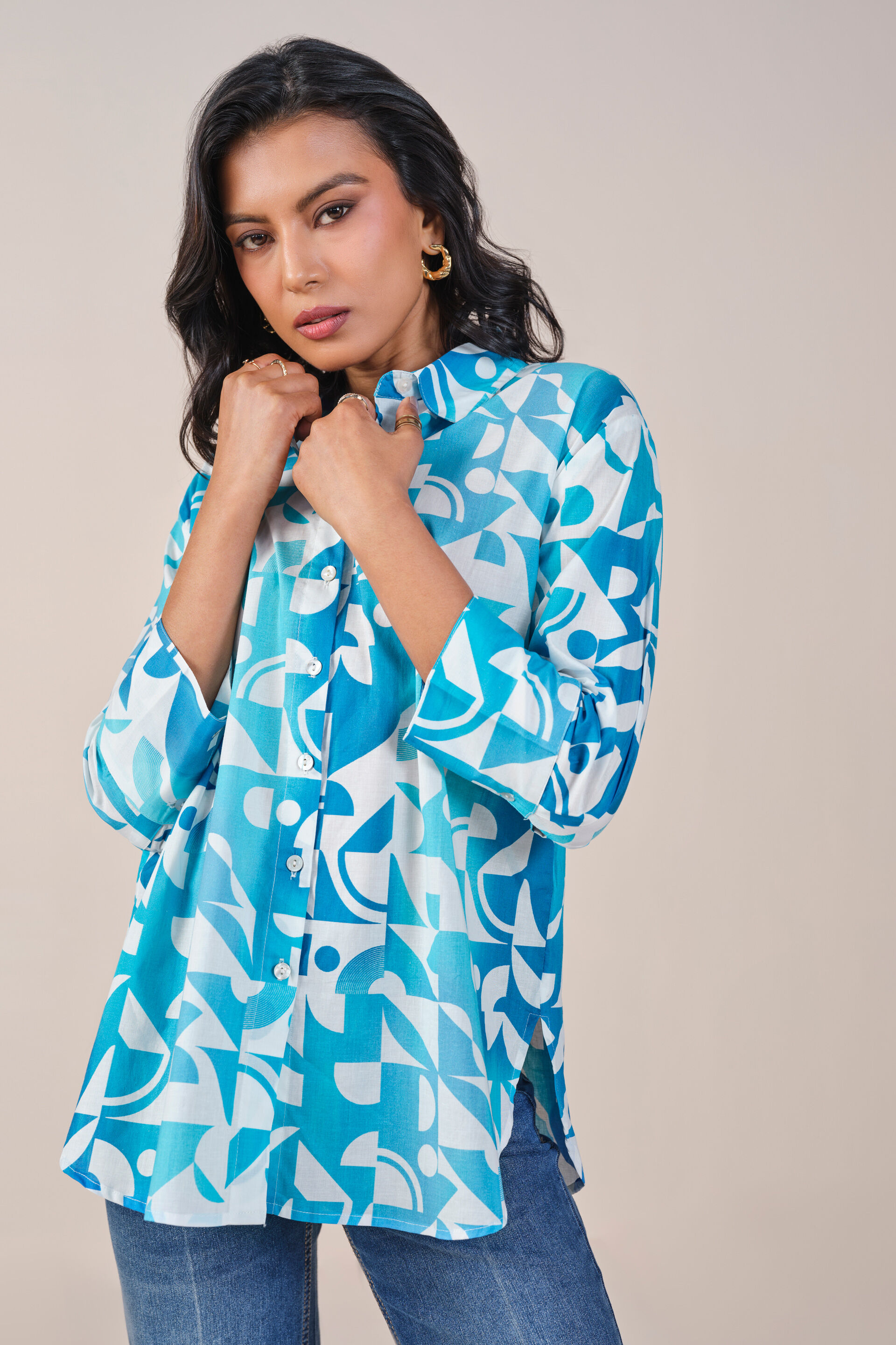 Maze Shirt, Blue, image 4