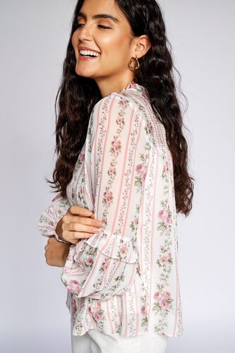 5 - White Floral Straight Top, image 5