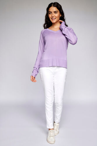 Light Pink Solid Straight Top, Lilac, image 2