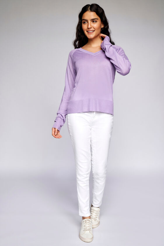Light Pink Solid Straight Top, Lilac, image 2