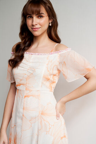 Multi Floral Flared Dress, Multi Color, image 5