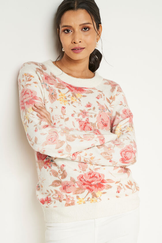 Red Floral Straight Top, Red, image 4