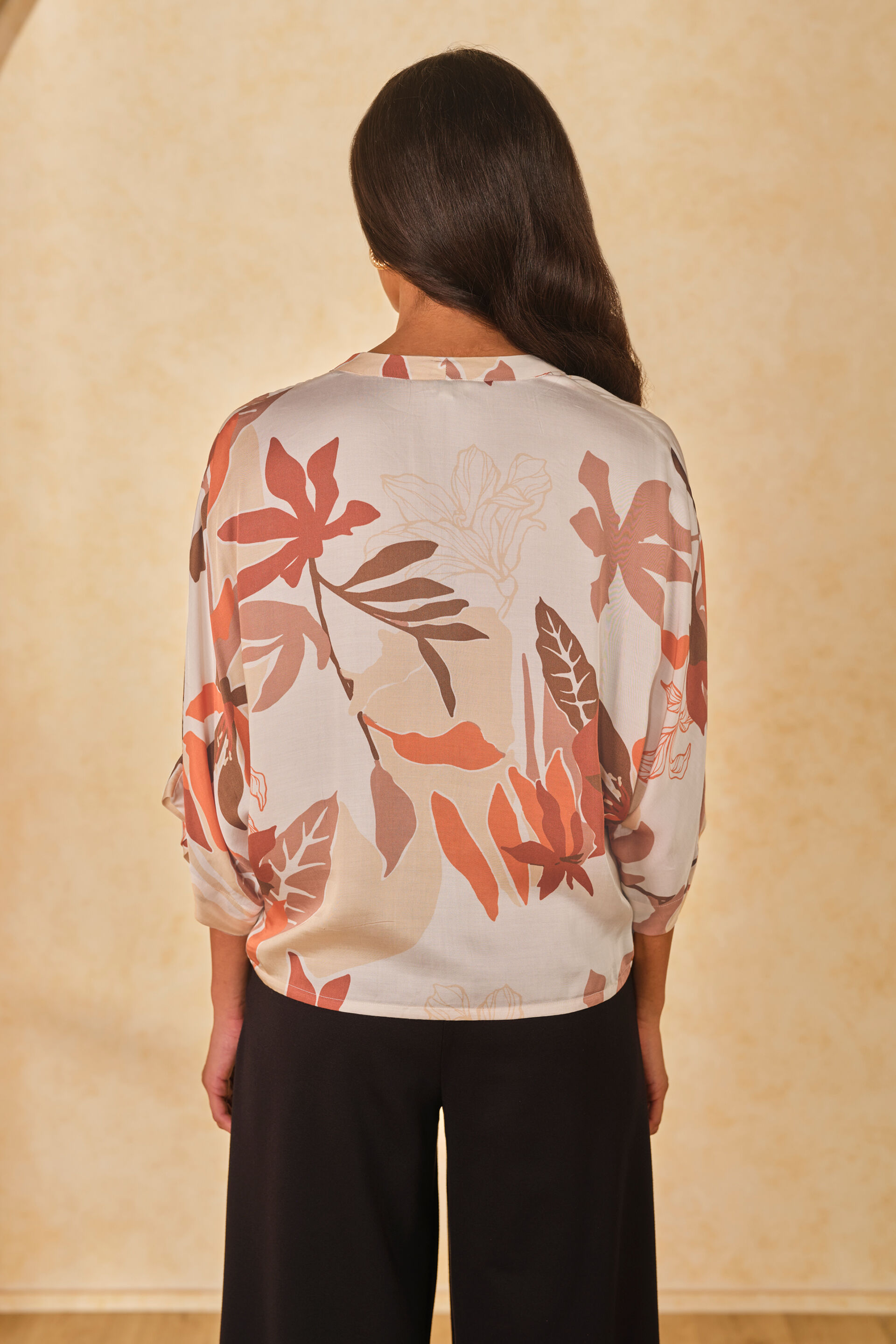 Caramel Spice Viscose Top, Cream, image 4