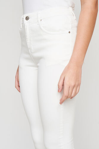 White Solid Casual Bottom, White, image 5