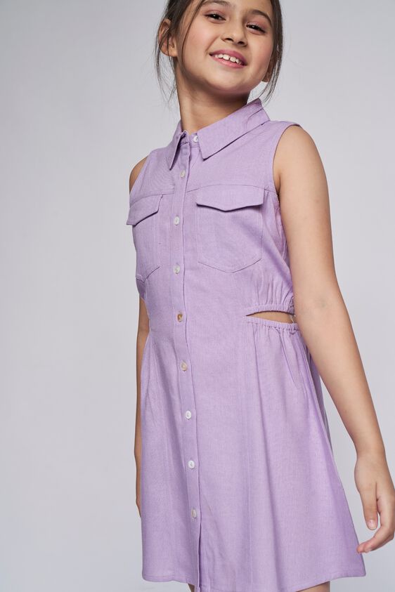 1 - Lilac Solid Straight Dress, image 1