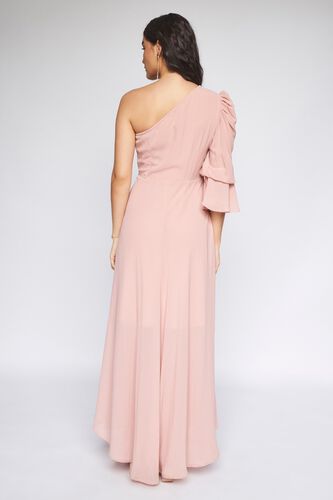 6 - Light Pink Solid Fit and Flare Gown, image 6