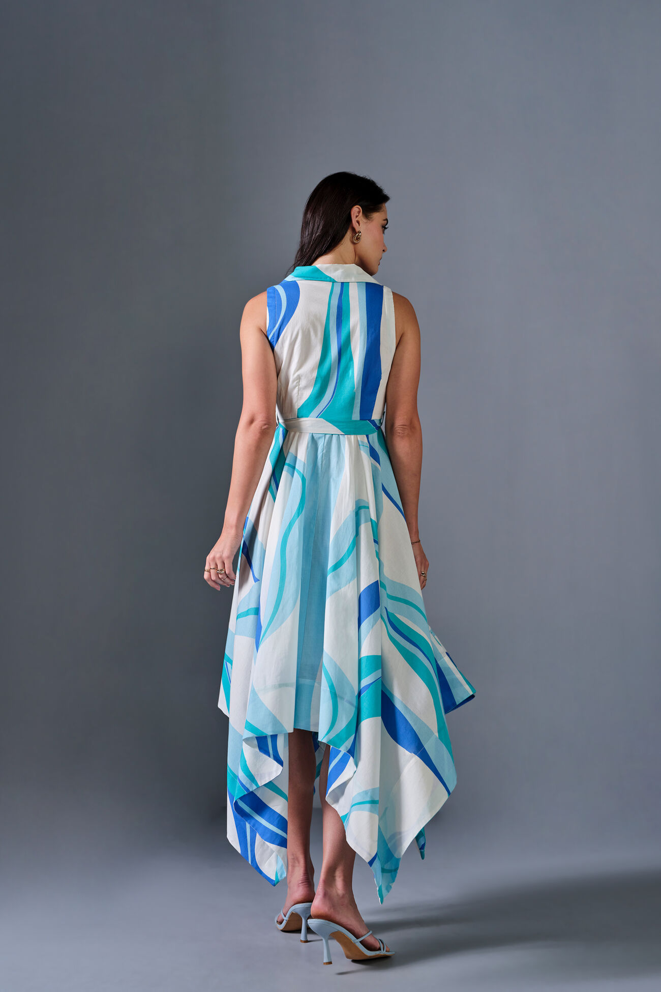 Pacific Wonder Cotton Dress, Blue, image 5