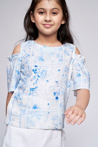 2 - Blue Floral Straight Top, image 2