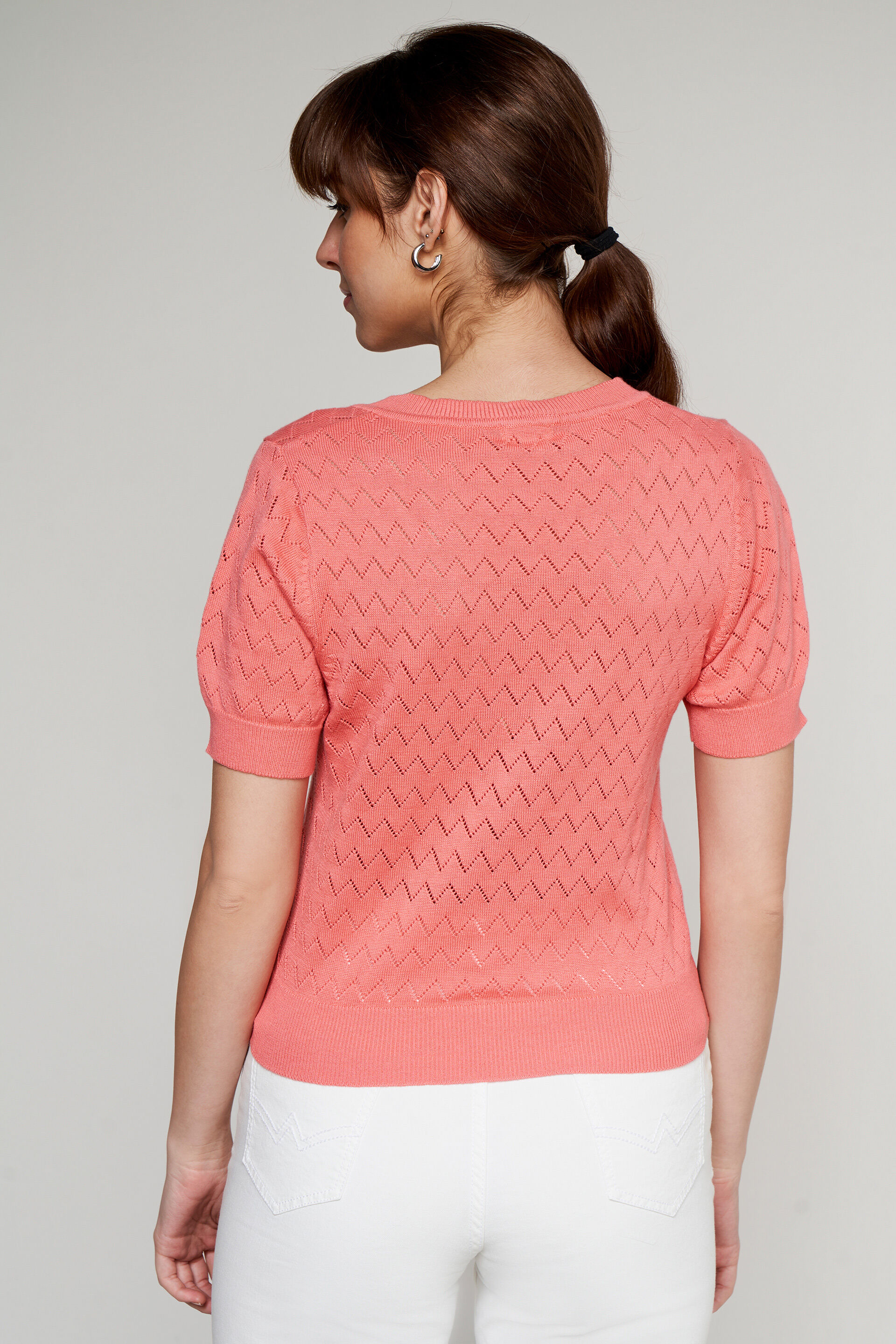 Pink Self Design Straight Top, Pink, image 4