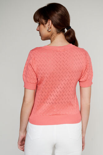 Self Design Straight Top, Pink, image 4