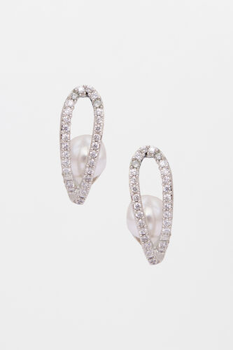 Silver Brass Earring, , image 1