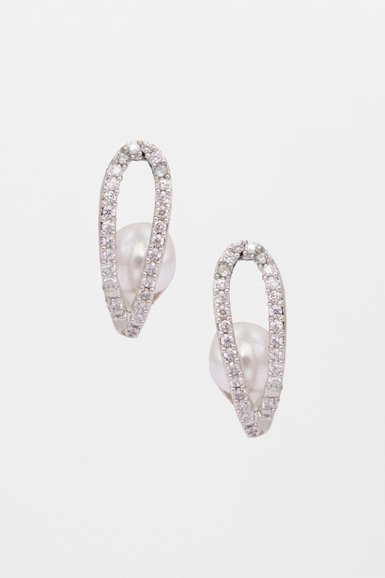 Silver Brass Earring, , image 1