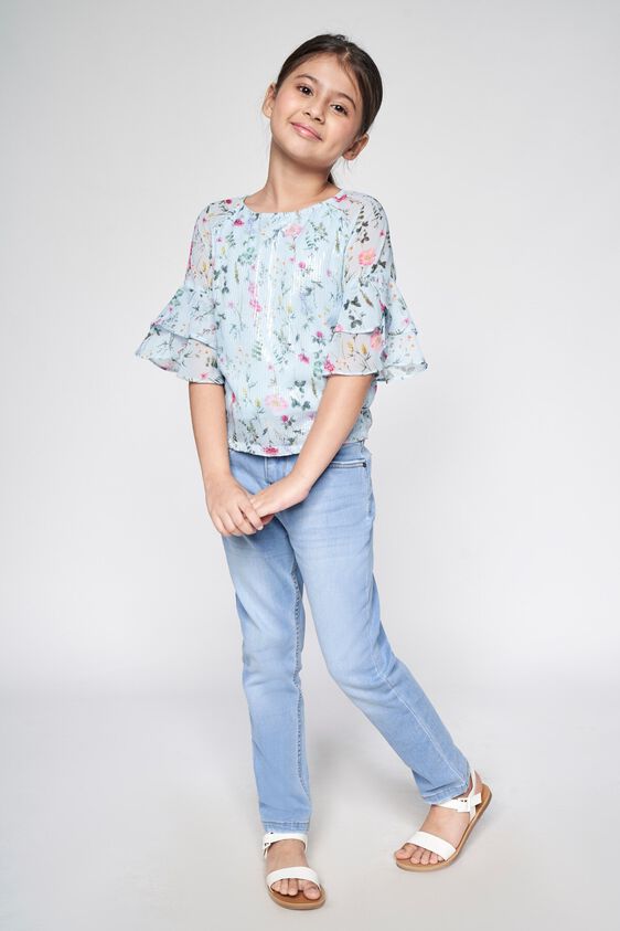 5 - Powder Blue Floral Straight Top, image 5