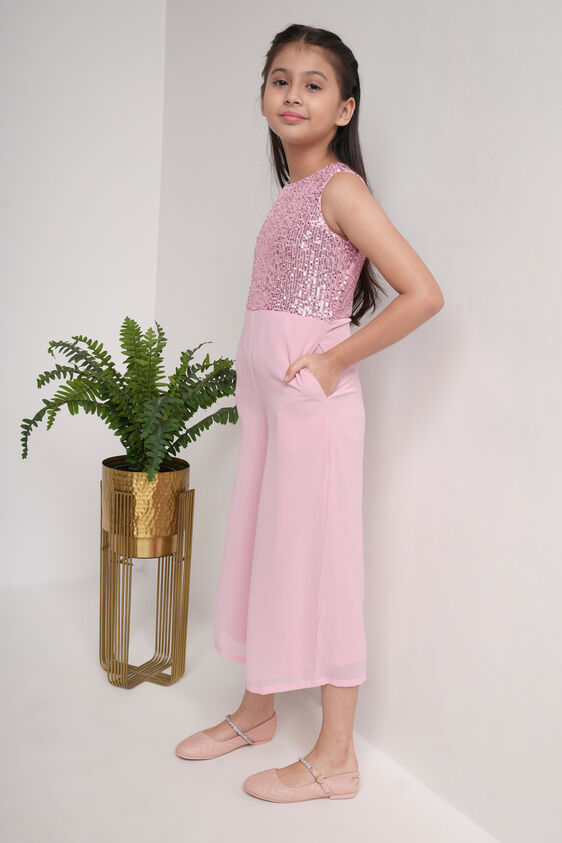 Pink Floral Flared Jumpsuit, Pink, image 2
