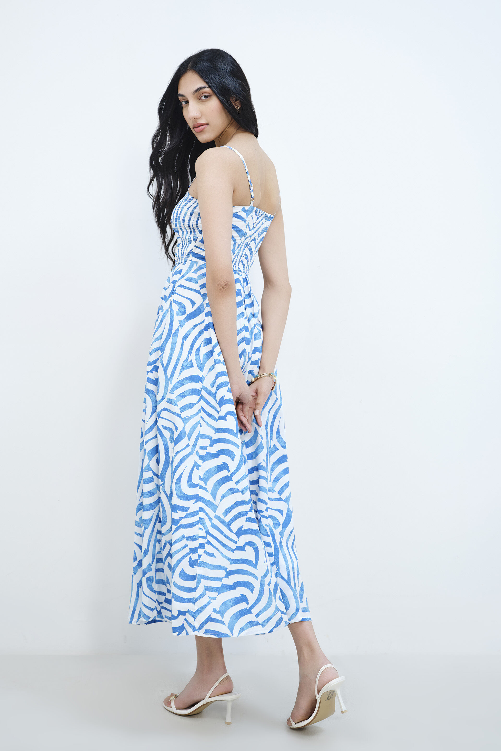 Blue Lagoon Modal Dress, White, image 5