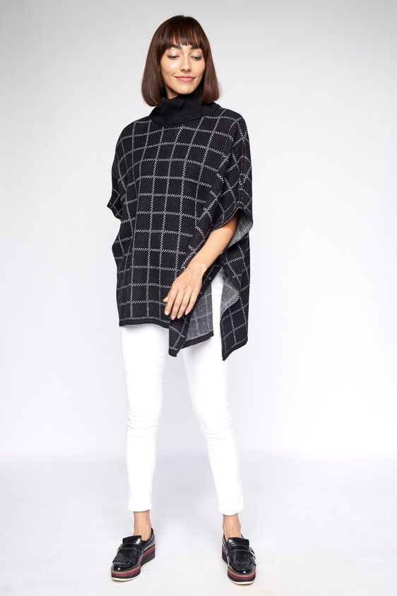 2 - Black Self Design Kaftan Top, image 2